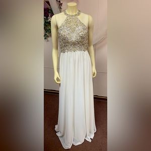 Sparkle White Beaded Gown